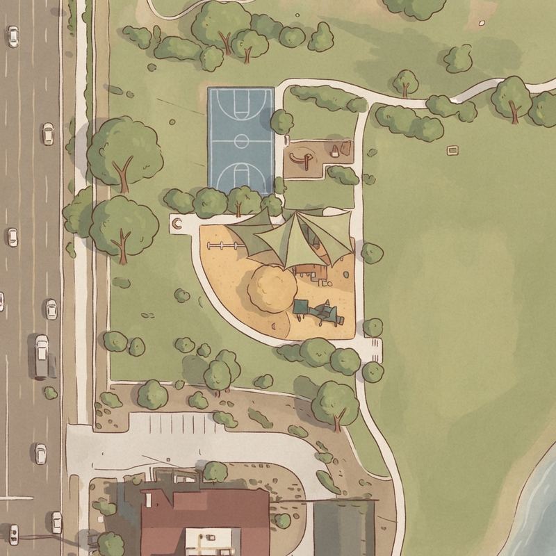 Illustrated map of Estrada Park