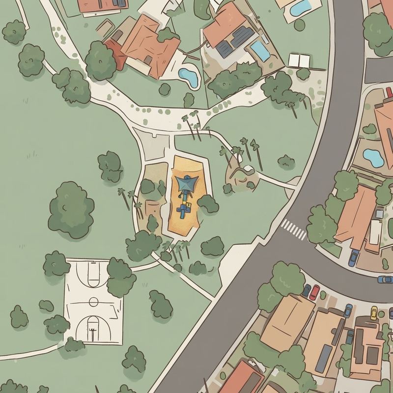 Illustrated map of Estrella Vista Park-South
