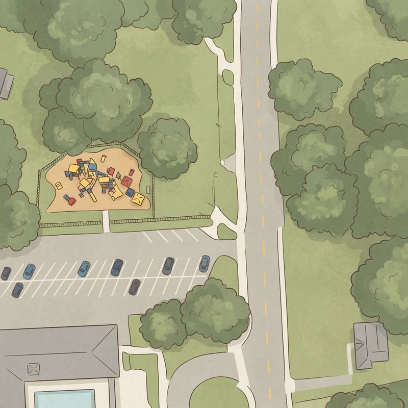 Illustrated map of Ethridge Inclusive Playground