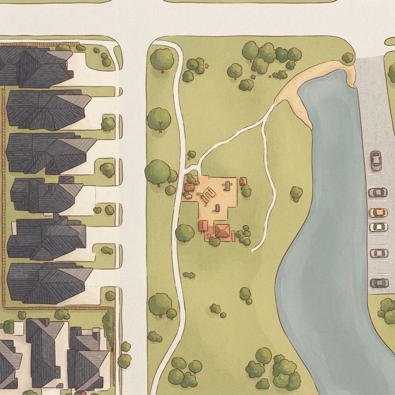 Illustrated map of Etteridge Park