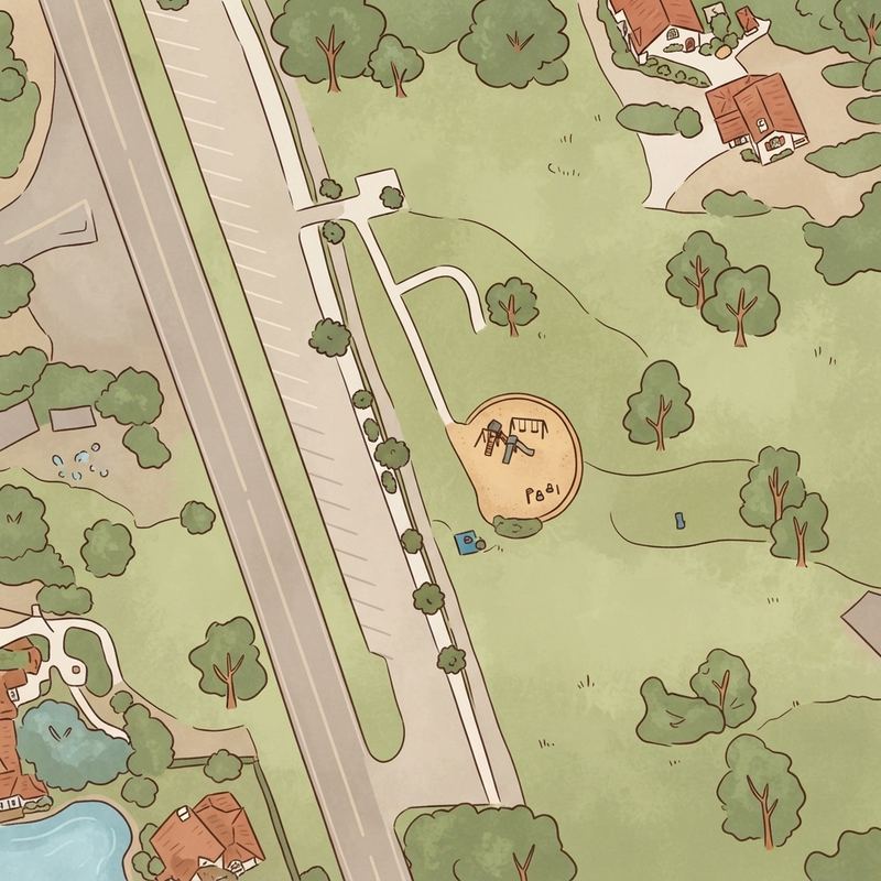Illustrated map of Eucalyptus County Park