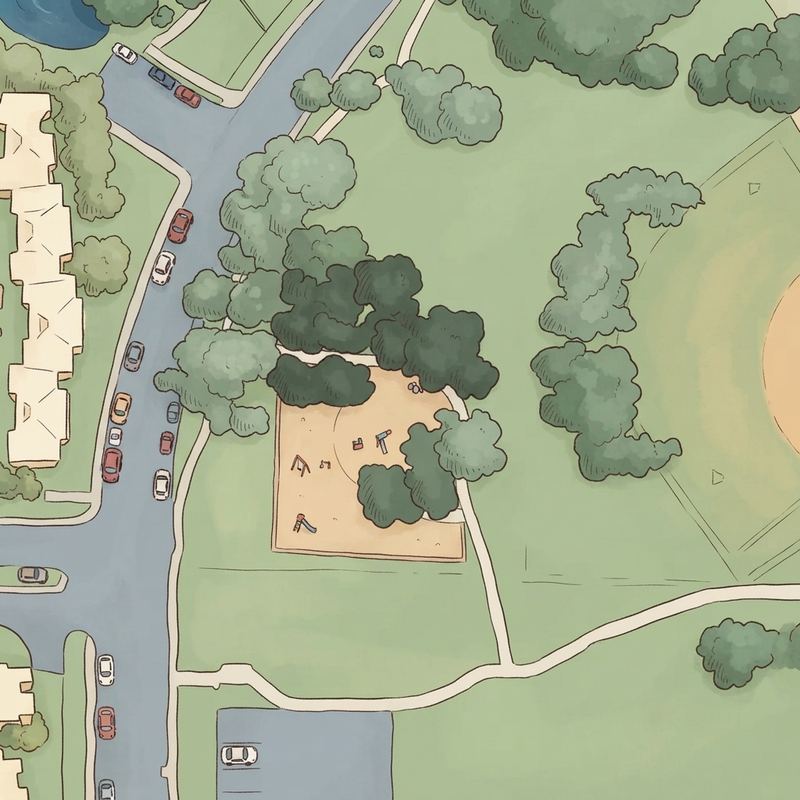 Illustrated map of Evans Park
