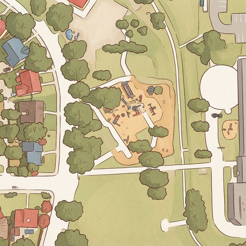 Illustrated map of Evans Park