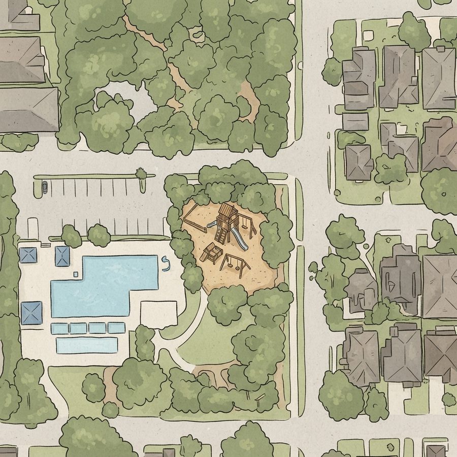 Illustrated map of Evergreen Park