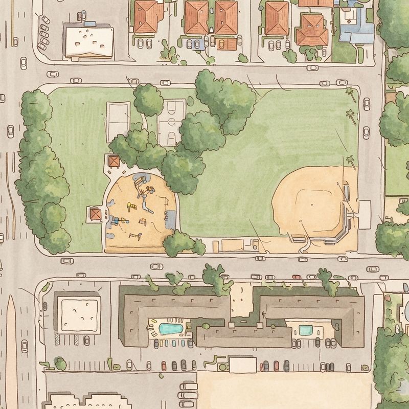 Illustrated map of Evergreen Park