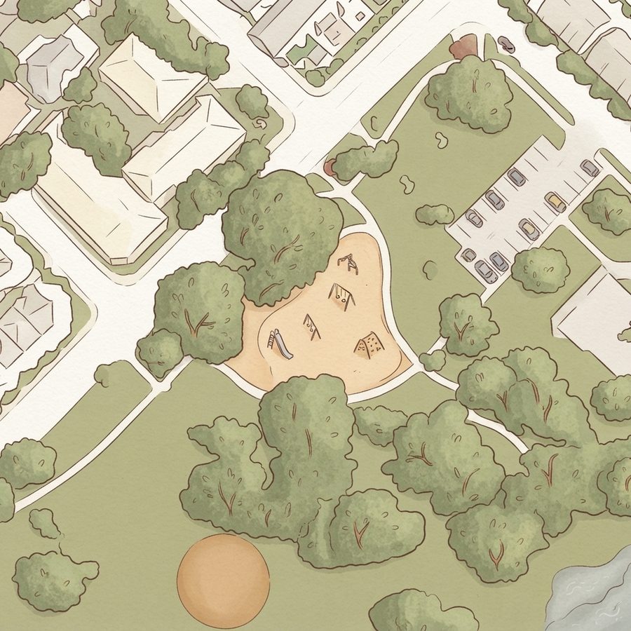 Illustrated map of Exall Park