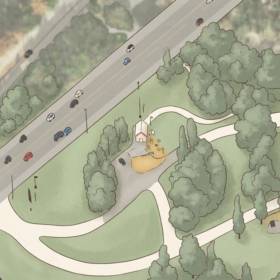 Illustrated map of Ezell Road Park