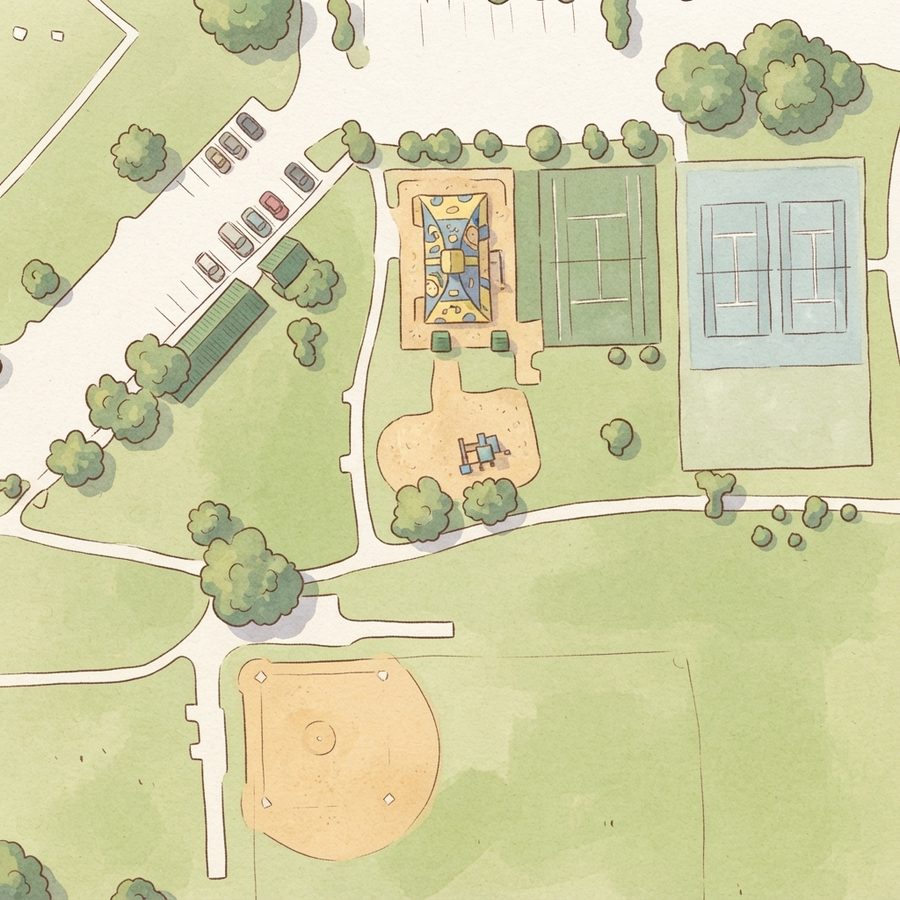 Illustrated map of F.M. Law Park