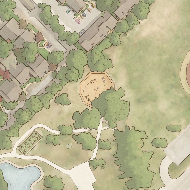 Illustrated map of Fair Oaks Park