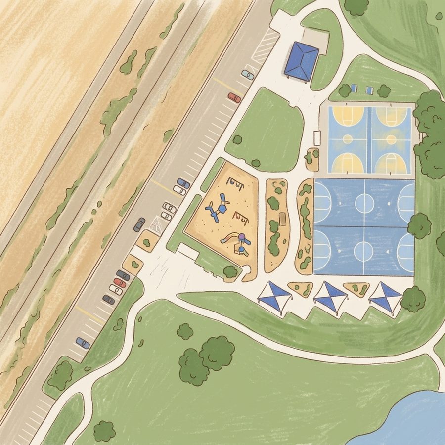 Illustrated map of Fairfax Park