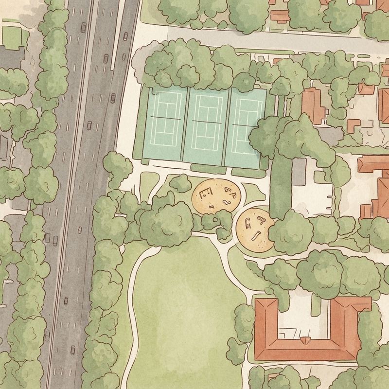 Illustrated map of Fairfax Park
