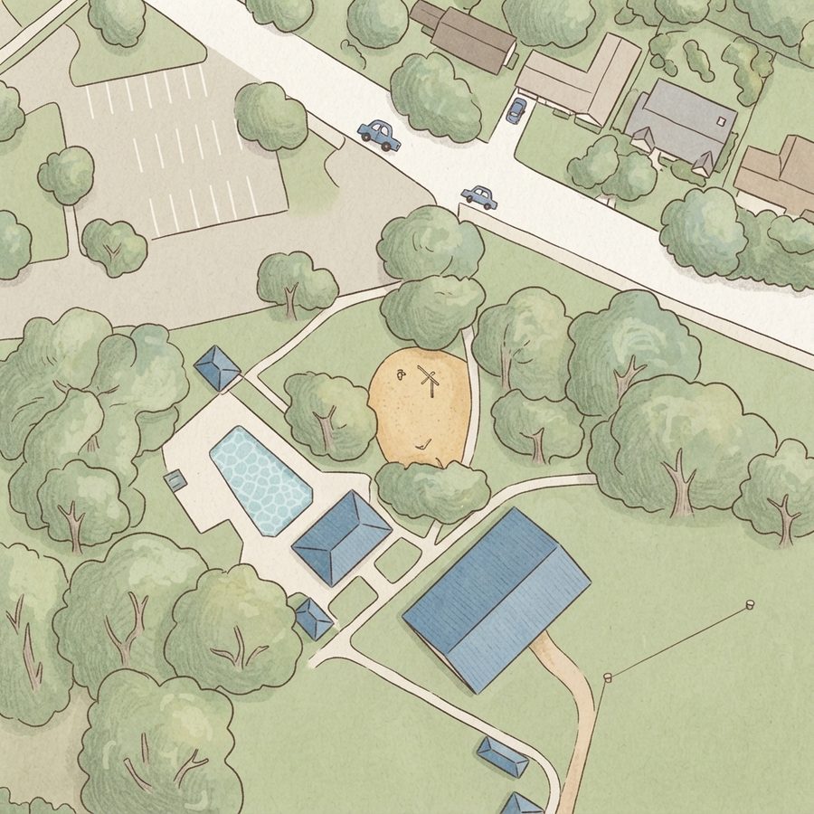 Illustrated map of Fairmont Park Splash Park