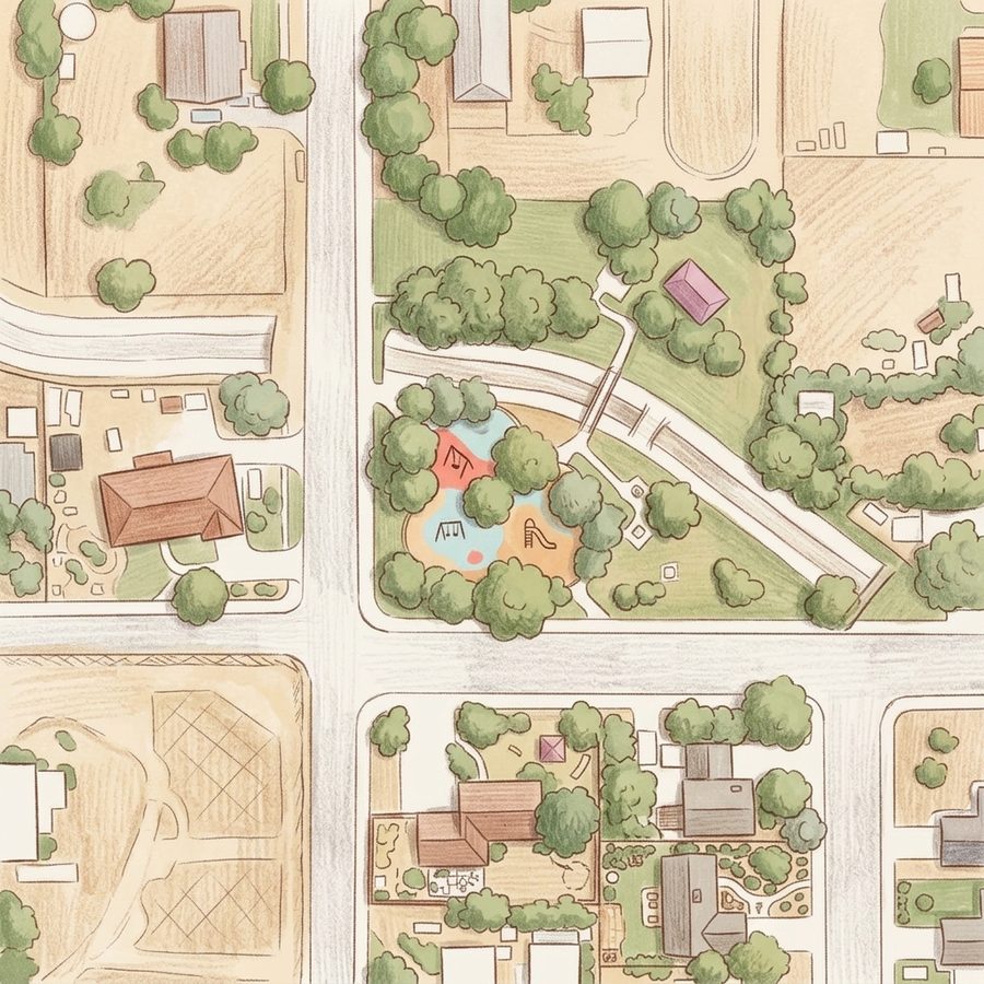 Illustrated map of Fairplay Park