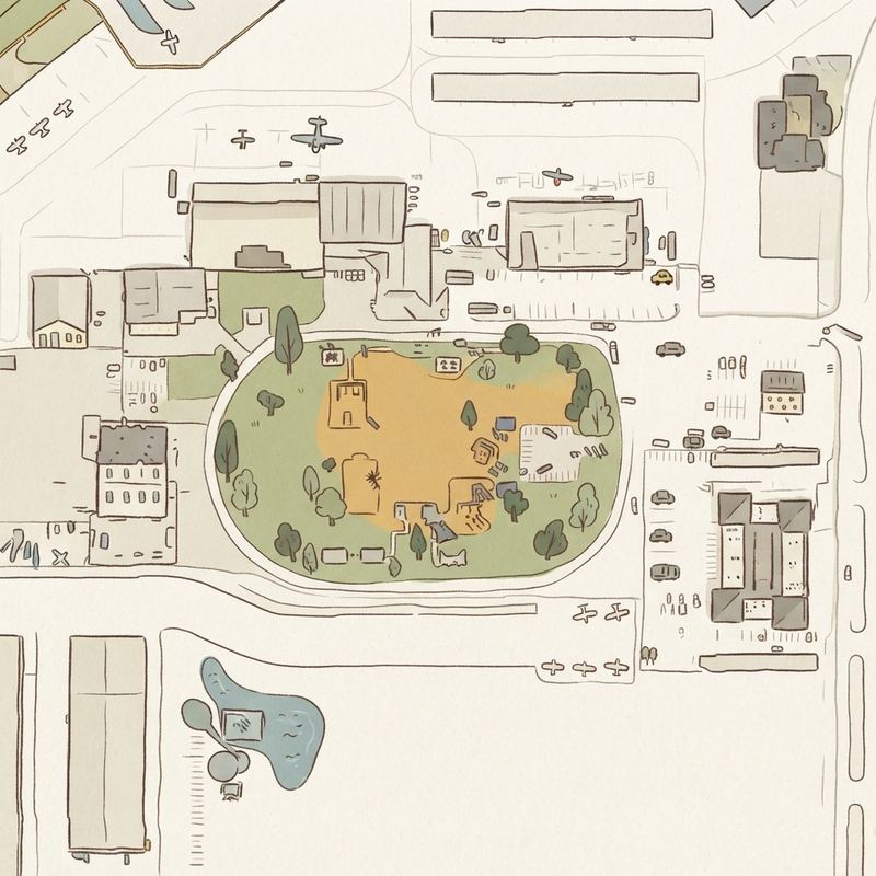 Illustrated map of Falcon Field Park
