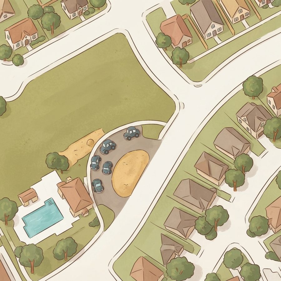 Illustrated map of Falcon Ridge Park
