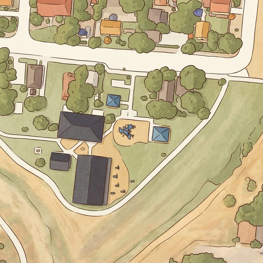 Illustrated map of Farias Park