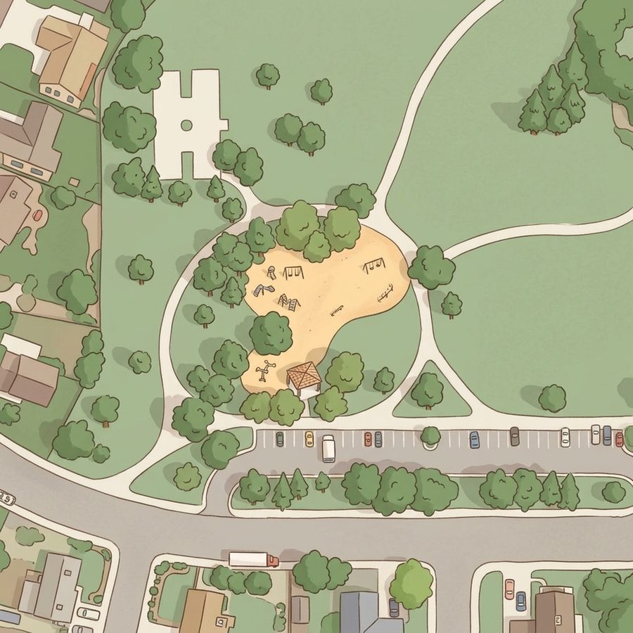 Illustrated map of Faversham Park