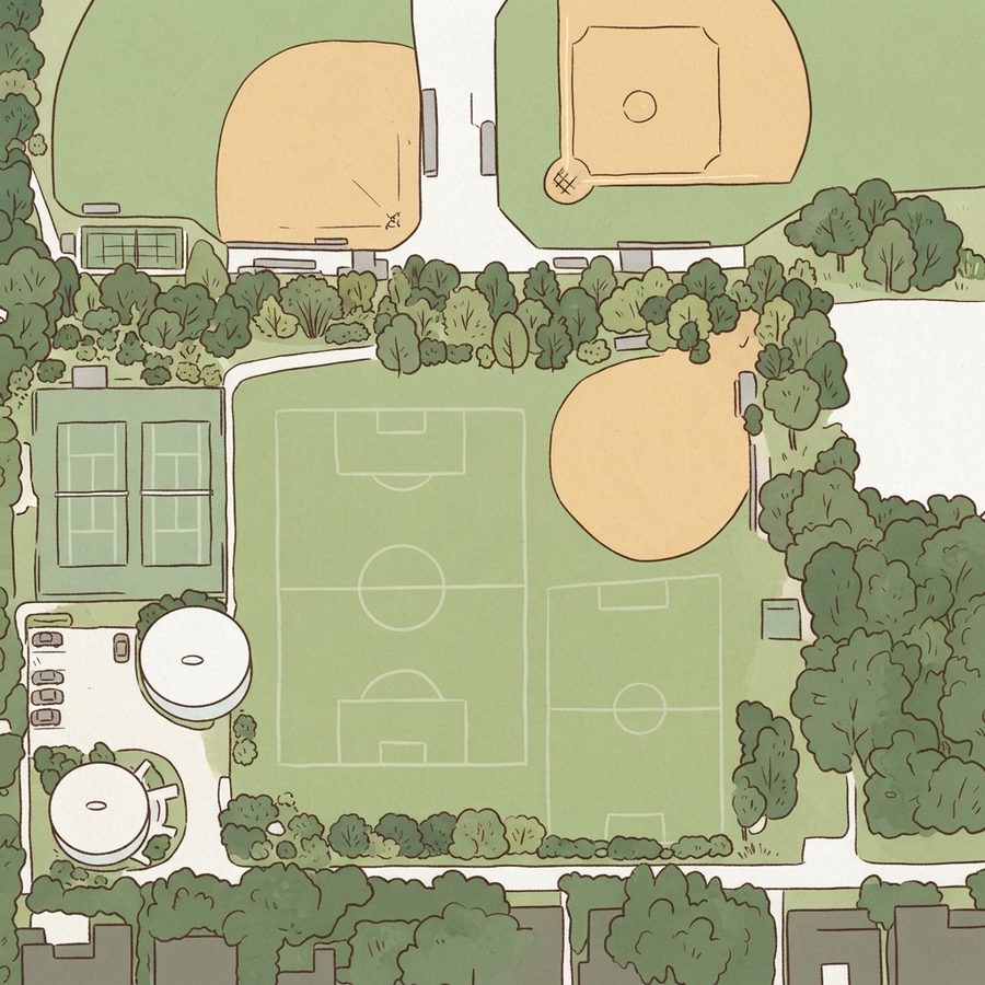 Illustrated map of Feld Park