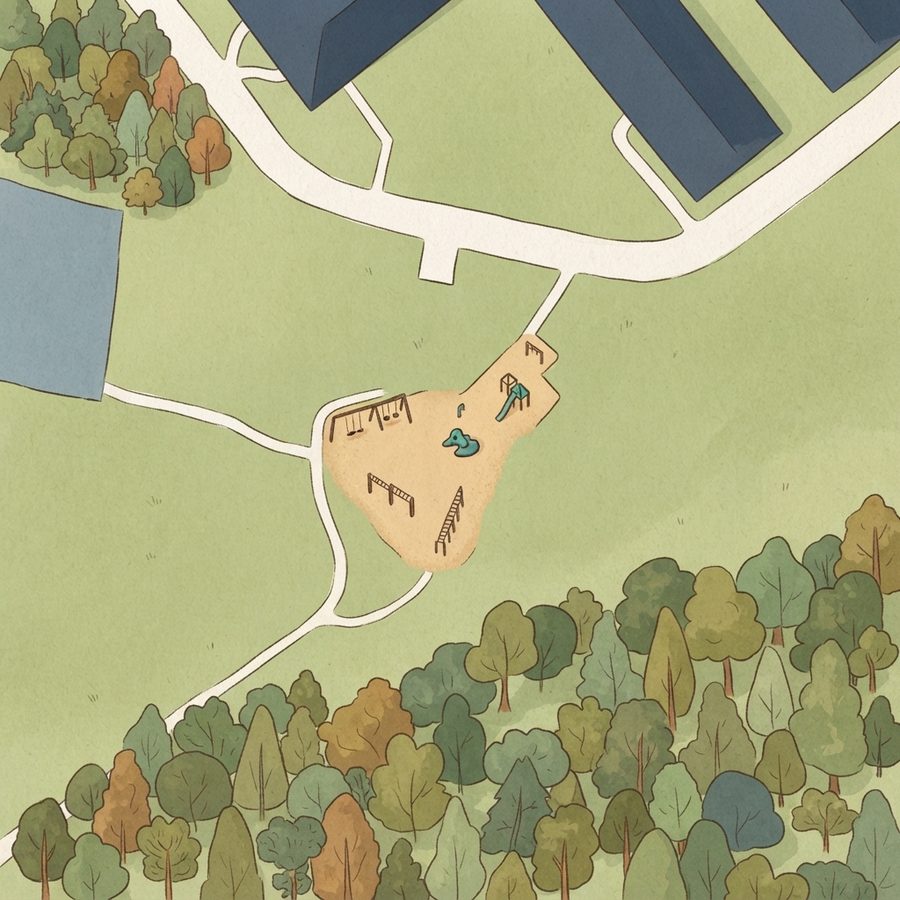 Illustrated map of Fieldstone Park