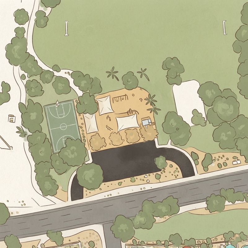 Illustrated map of Finley Farms-Mesquite park