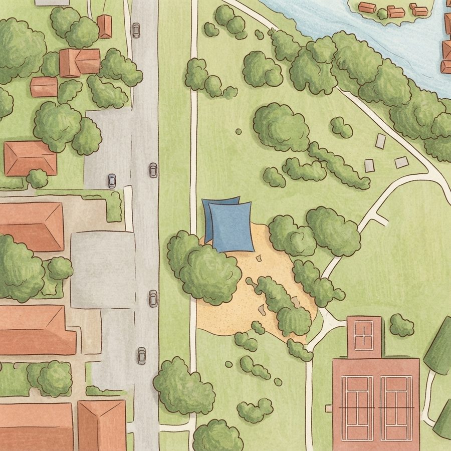 Illustrated map of Finnigan Park