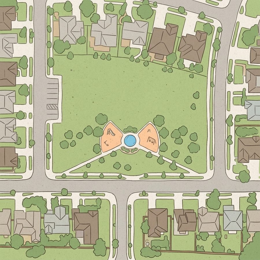 Illustrated map of Fire Fly Park