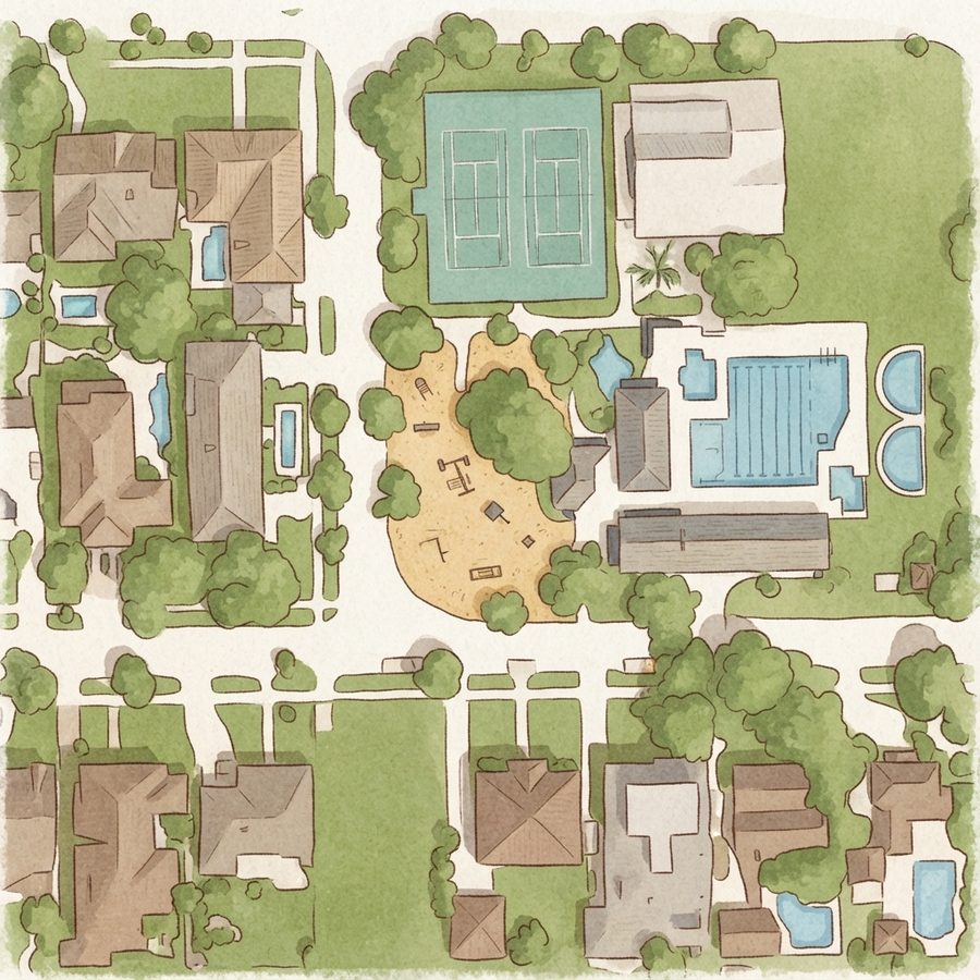 Illustrated map of Fire Truck Park