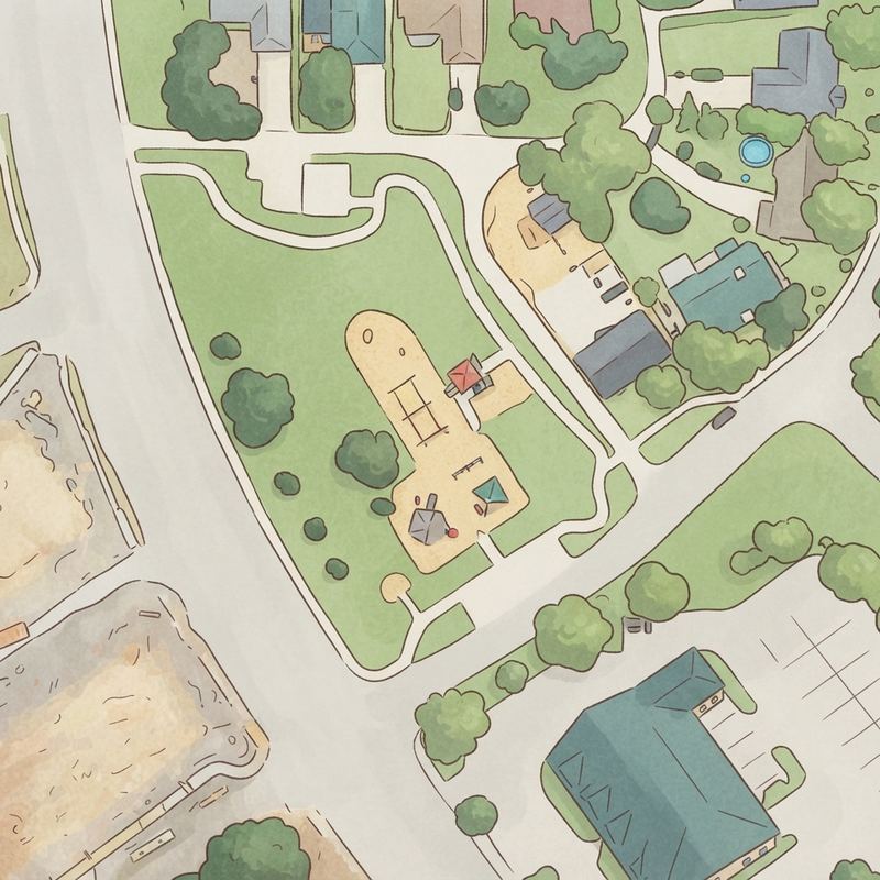 Illustrated map of Firefighters Park