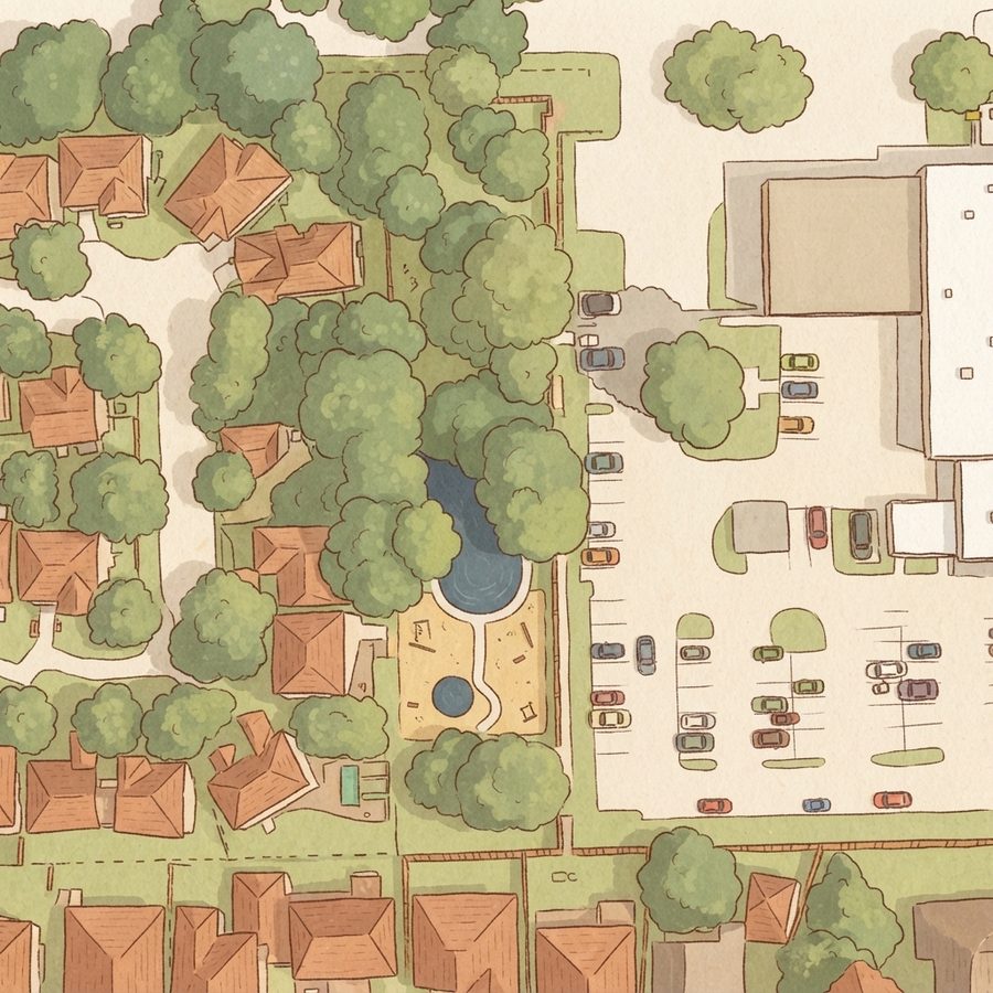 Illustrated map of First Colony Community Association Park - Branch View Lane
