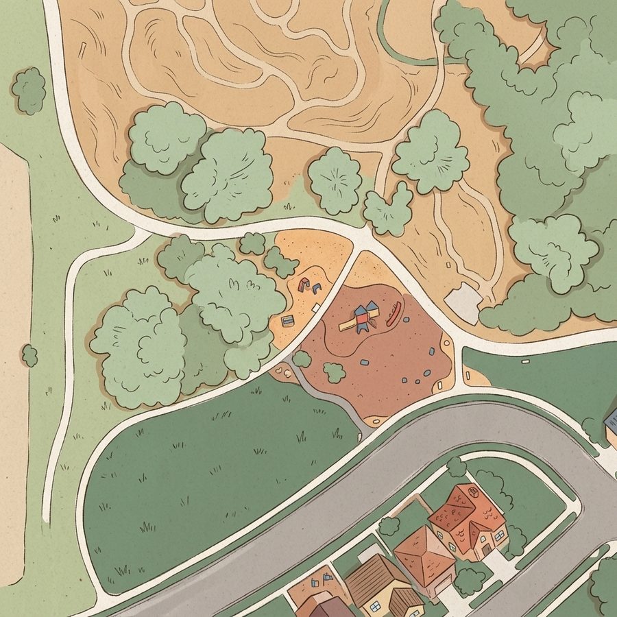 Illustrated map of First Creek Park
