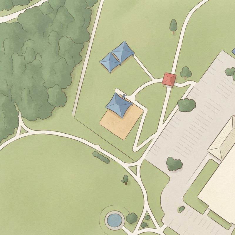 Illustrated map of Fish Creek Neighborhood Park