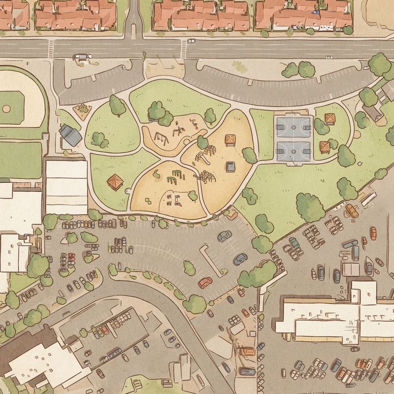 Illustrated map of Fitch Park Playground