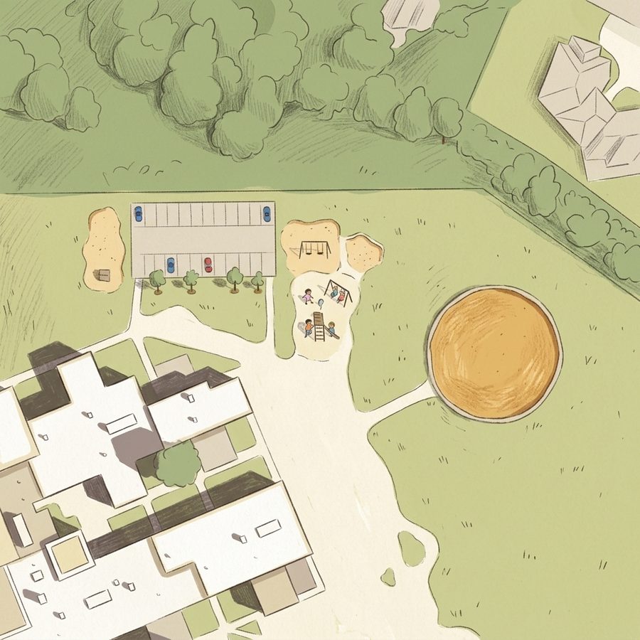 Illustrated map of Fitzmorris Park