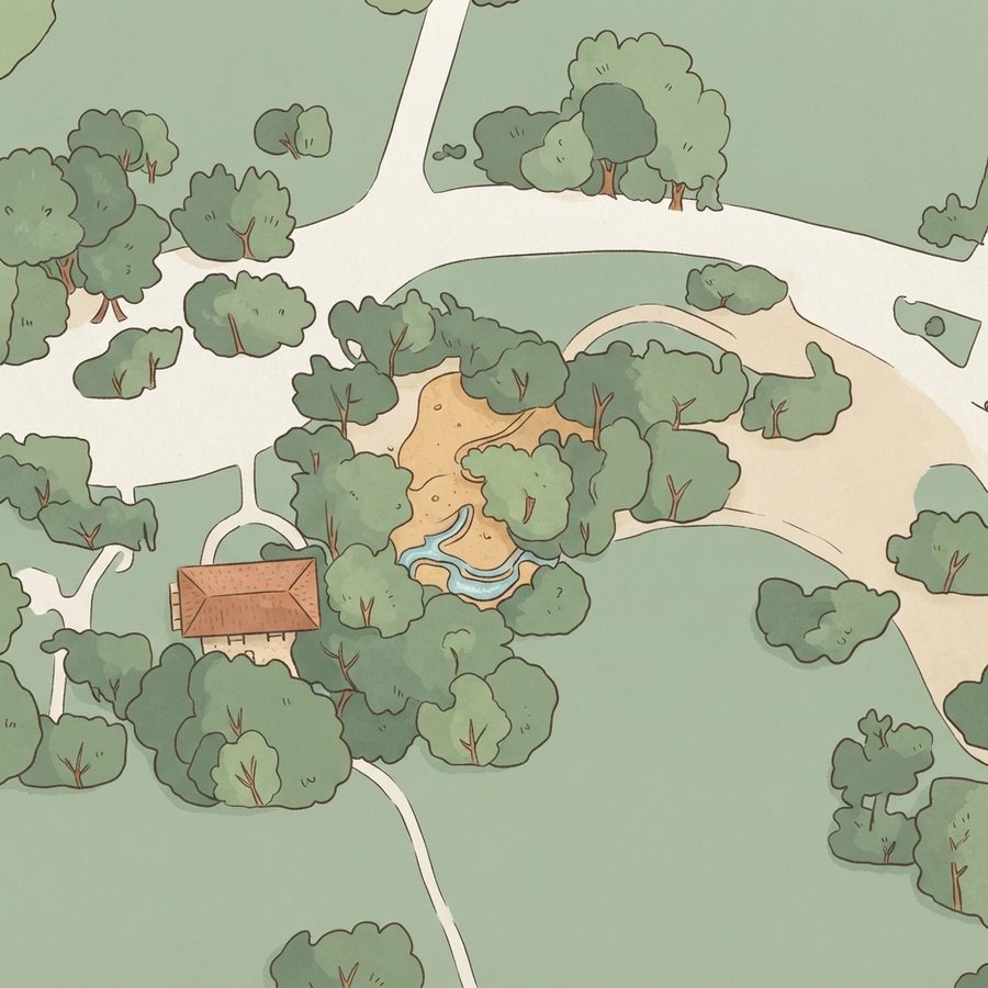 Illustrated map of Flag Pole Hill Park