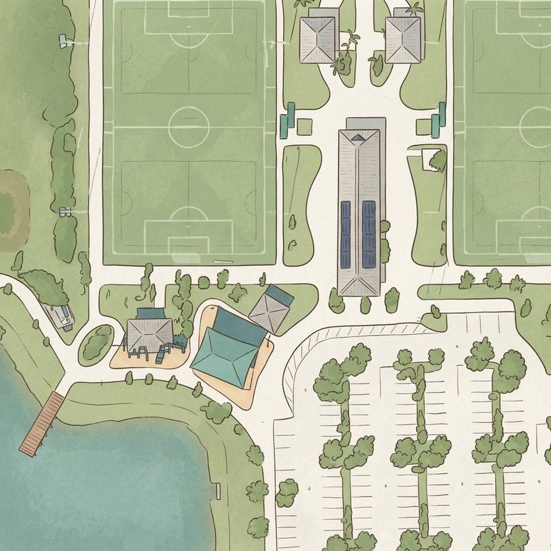 Illustrated map of Flamingo West Park