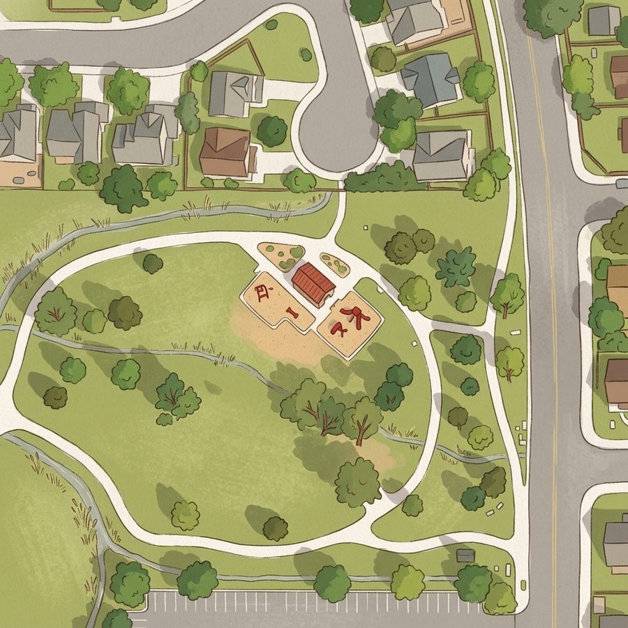 Illustrated map of Flanders Park