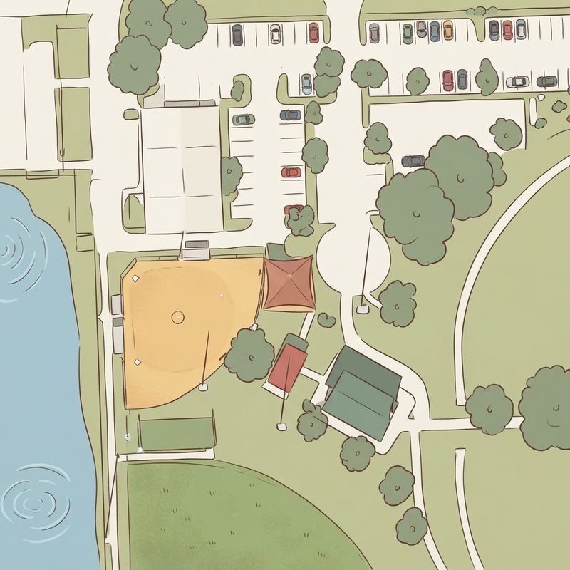Illustrated map of Fletcher Park