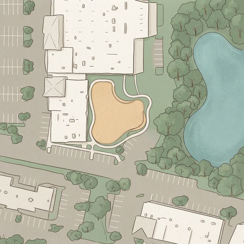 Illustrated map of Flower Mound Market Street playground