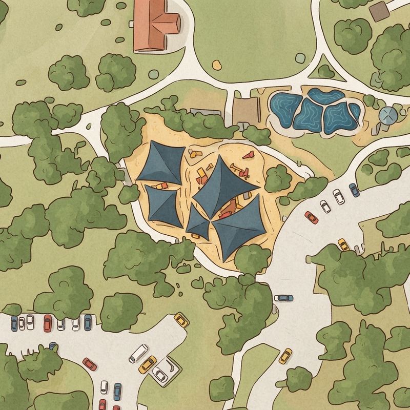 Illustrated map of Flower-Mound Parks and Recreation
