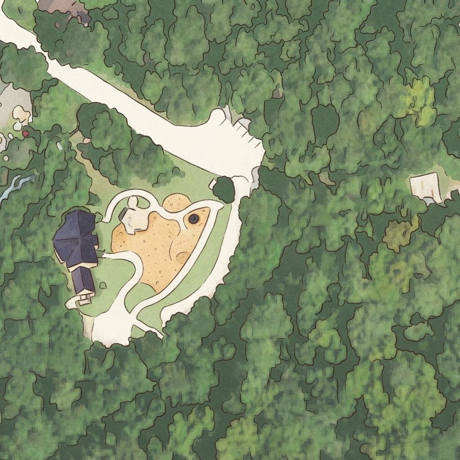 Illustrated map of Flying bridge park