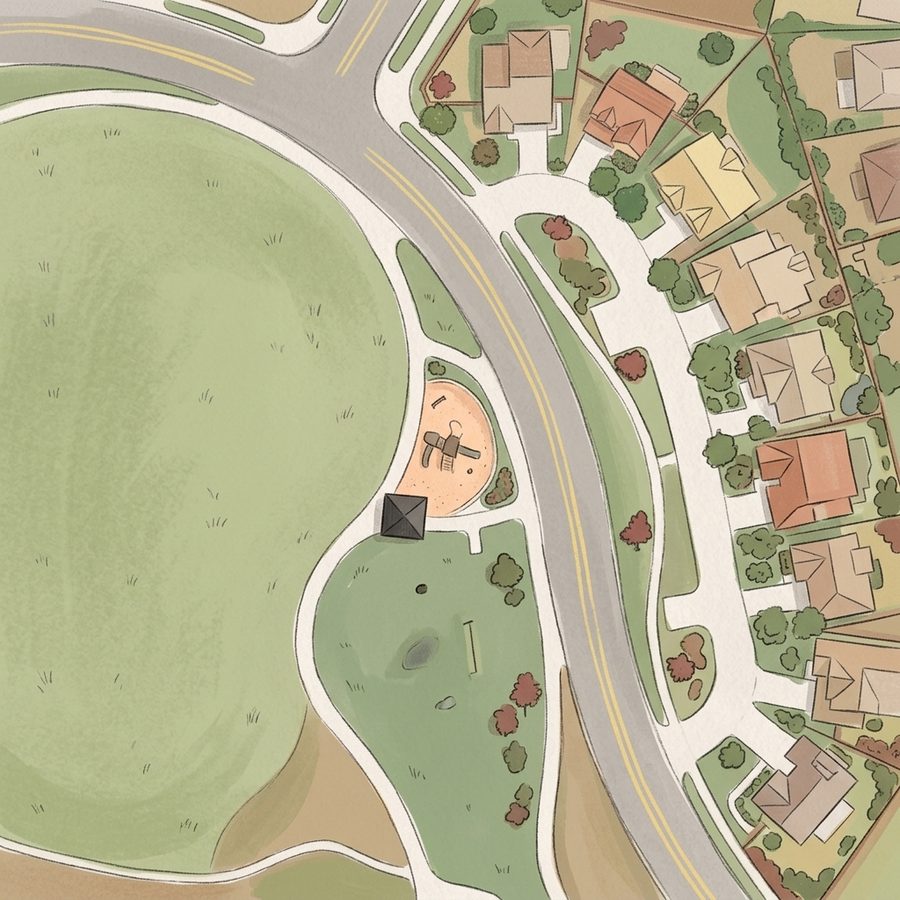 Illustrated map of Football Tallgrass Park