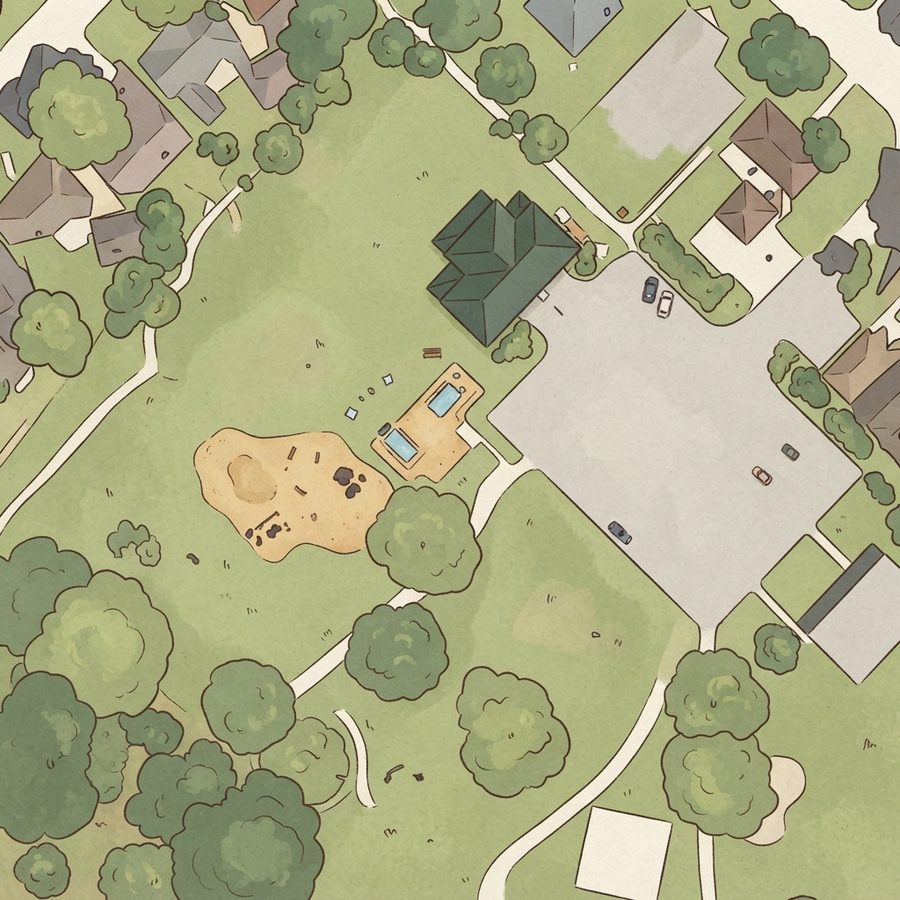 Illustrated map of Forest Bend Park