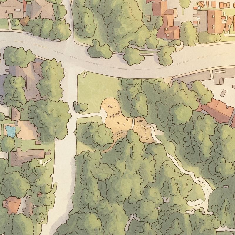 Illustrated map of Forest Meadows Park
