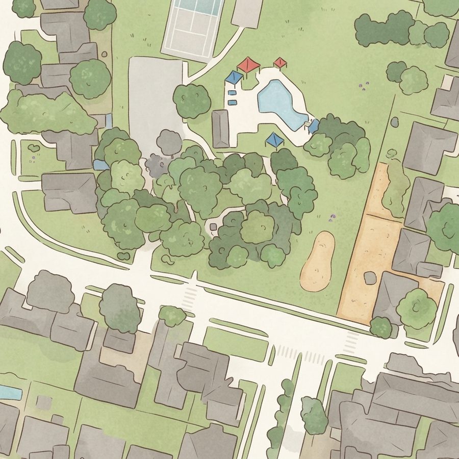 Illustrated map of Forest North Park