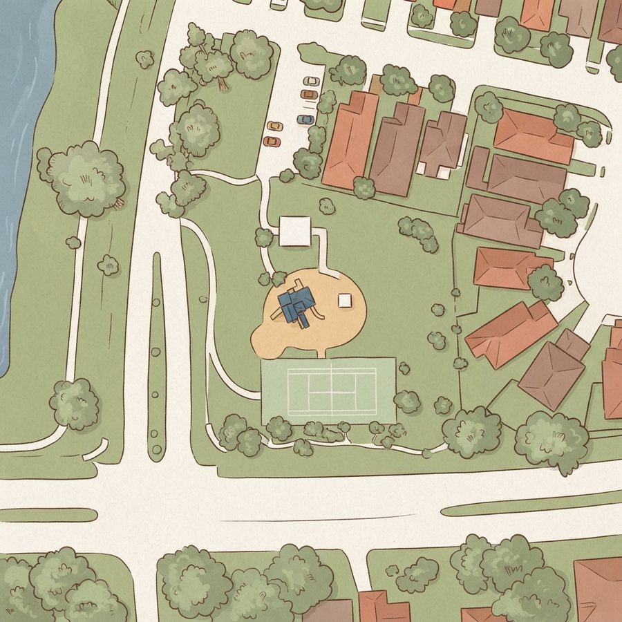 Illustrated map of Forest Ridge Park