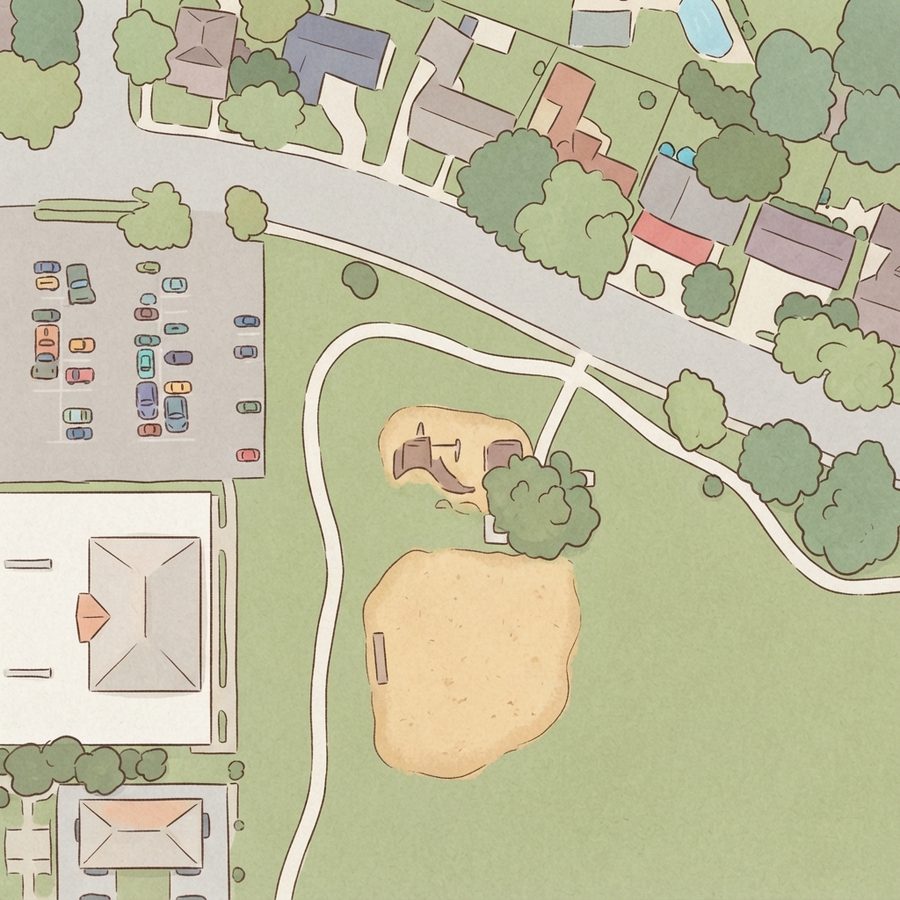 Illustrated map of Forest West Park