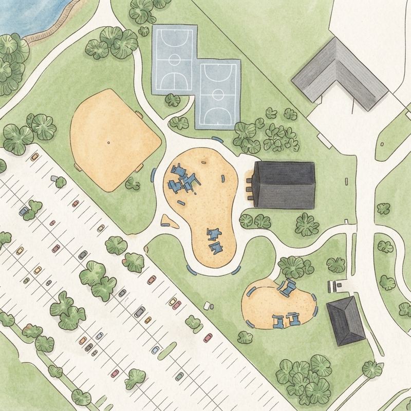 Illustrated map of Forney Community Park