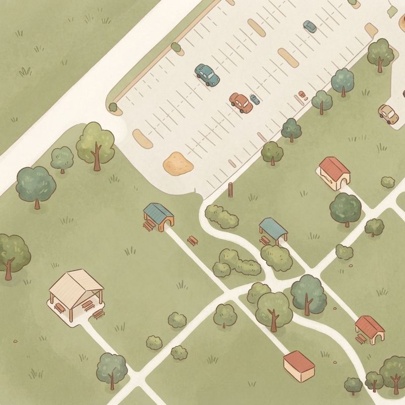 Illustrated map of Forney Community Park playground