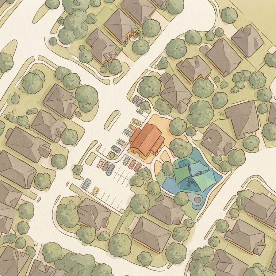 Illustrated map of Fort Bend M.U.D. 124 Recreation Park