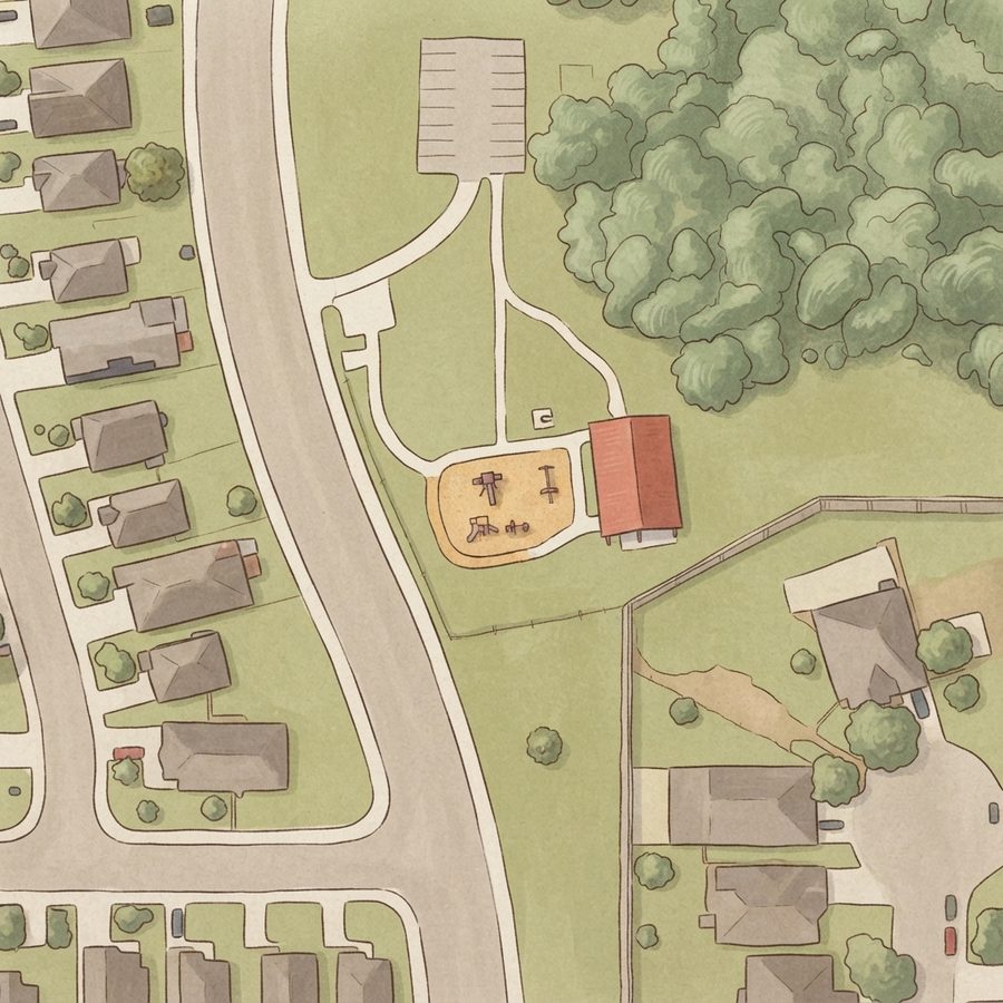 Illustrated map of Foster Meadows HOA Park